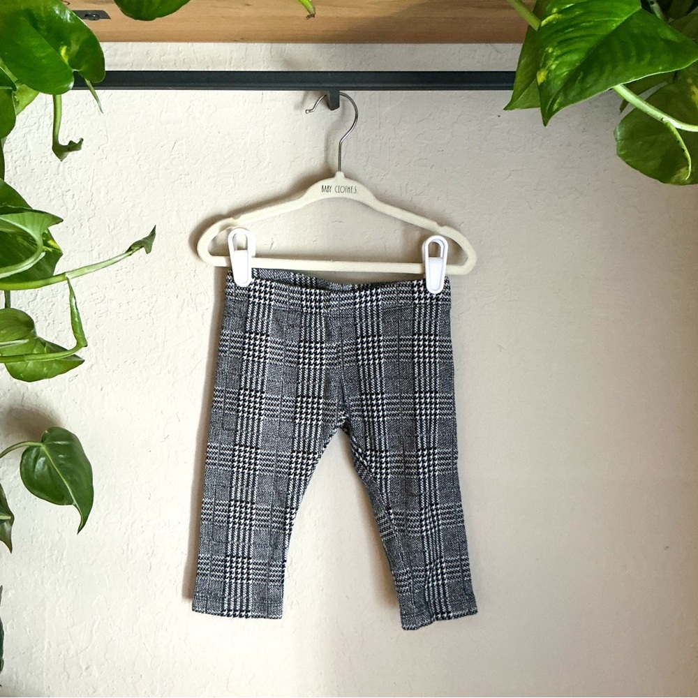 KIDS: Stem Black and Grey Plaid Leggings